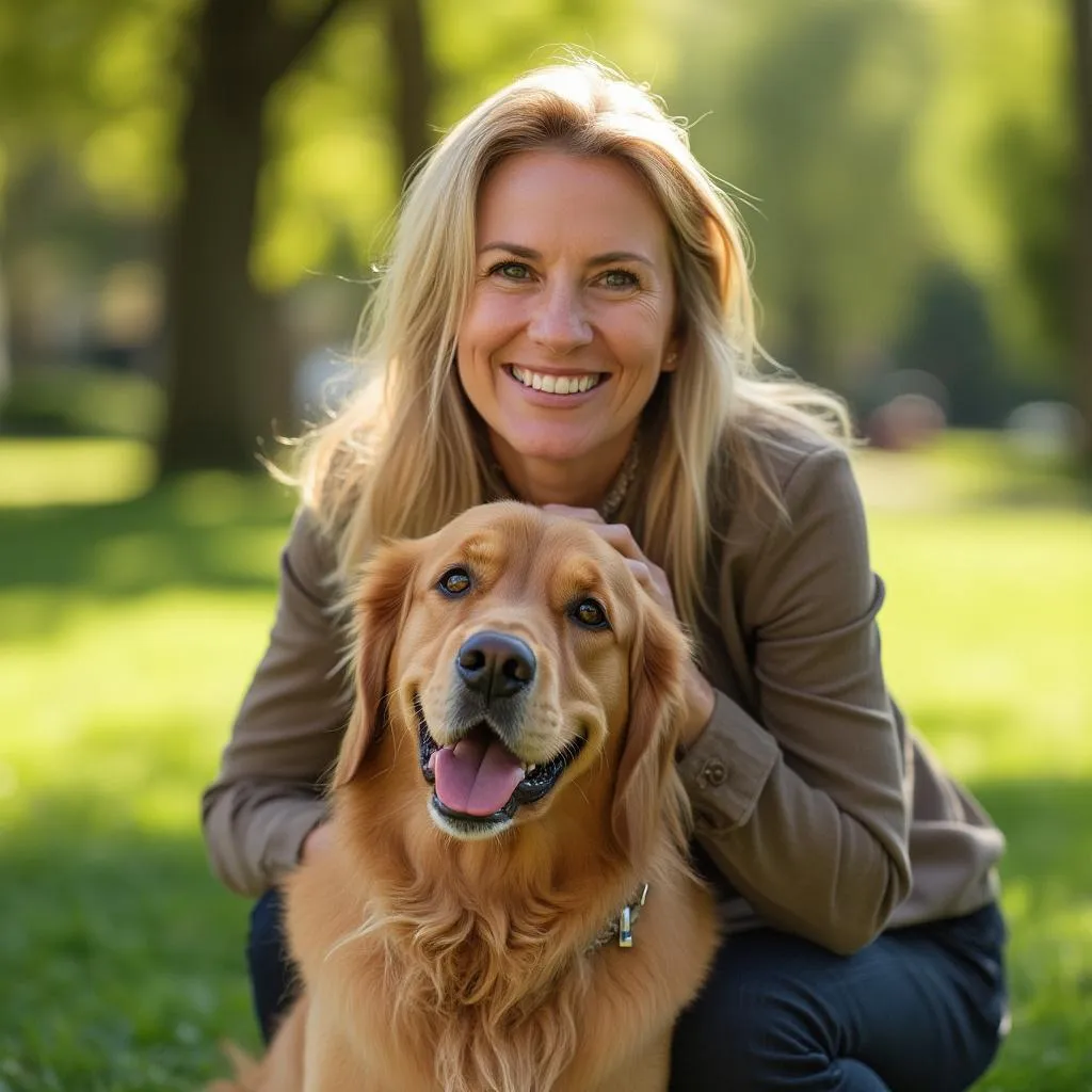 Zakladateľka PetSitter SK so psom v prírode